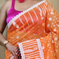 Exclusive Collection Beautiful Orange Jaal Jamdani Saree - Swadesiicart