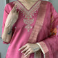 Light Pink Viscose chanderi Stitched Suit With Dupatta - Tanisha | Swadesiicart