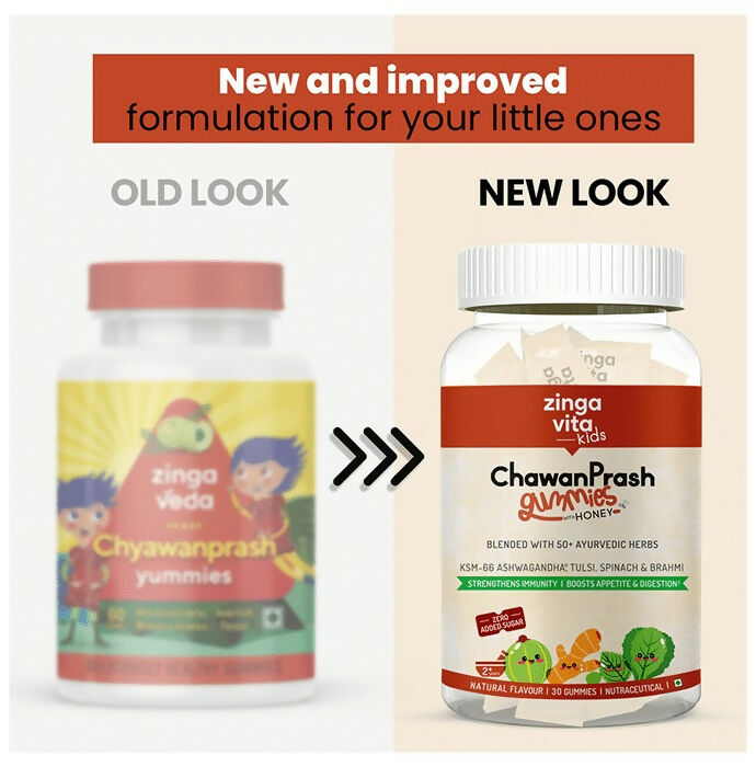 Zingavita Chawanprash Gummies with Honey for Kids (2+ yrs) Natural Flavor - Swadesiicart