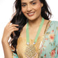 Gold-Toned Green Brass Gold-Polished Necklace - Ruby Raang | Swadesiicart