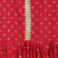 Ahalyaa Red Crepe Gold Printed Kids Kurta Sharara Set For Girls | Swadesiicart