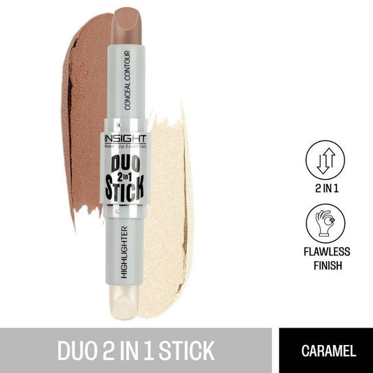 Insight Cosmetics Duo Stick Contour + Highlighter - 01 Caramel - Swadesiicart