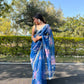 Vamsee Sia Blue Organza Saree - Swadesiicart
