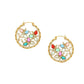 Navratan Round Earrings - Ruby Raang | Swadesiicart