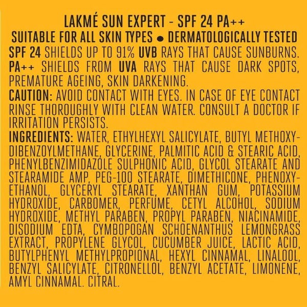Lakme Sun Expert SPF 25 PA++ Ultra Matte Sunscreen with Vitamin B3 - Swadesiicart