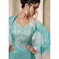 Anaita Sky Blue Moonga Silk Stitched Suit with Embroidery Sequence Work