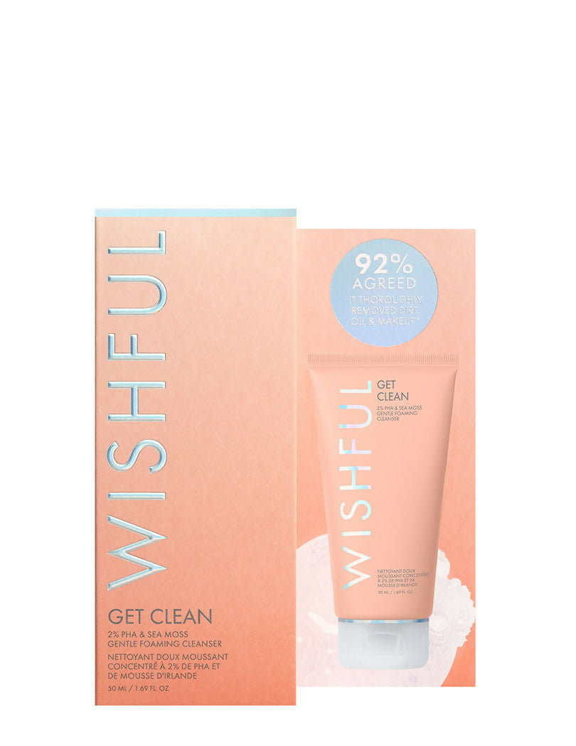 Wishful By Huda Beauty Get Clean 2% PHA & Sea Mossgentle Foaming Cleanser - Korean Skincare | Swadesiicart