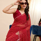 Maroon Georgette Designer Printed Ready To Wear Saree - Ibiza | Swadesiicart