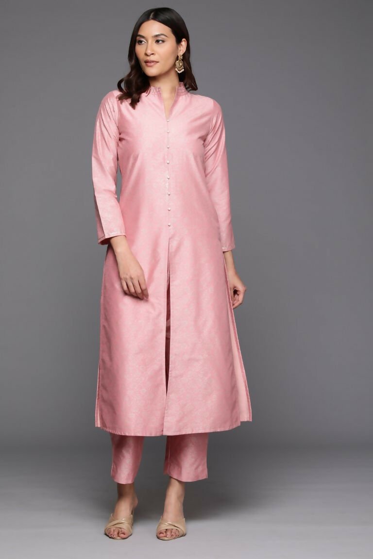 Ahalyaa Women's Traditional wear Kurta Set - Pink | Swadesiicart