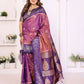 Aastha Fashion Purple South Soft Silk Zari Weaving Saree