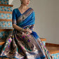 Vishnu Weaves Women's Rama Paithani Silk Zari Woven Saree with Blouse - Swadesiicart