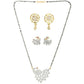 AanyaCentric Gold-Polished Mangalsutra with Pendant, 2 Pair Earrings