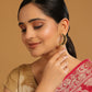 Nuyug 22K Gold-Plated Stone Studded Crescent Shaped Stud Earrings | Swadesiicart