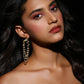 Gold-Polished Off White Contemporary Drop Earrings - Ruby Raang - Ruby Raang Studio