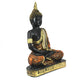 eCraftIndia Golden, Orange, and Black Polyresin Meditating Lord Buddha Statue - Swadesiicart