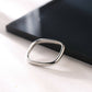 NVR Women's Silver-Plated Rectangular Stylish Ring - NR Retail-NVR