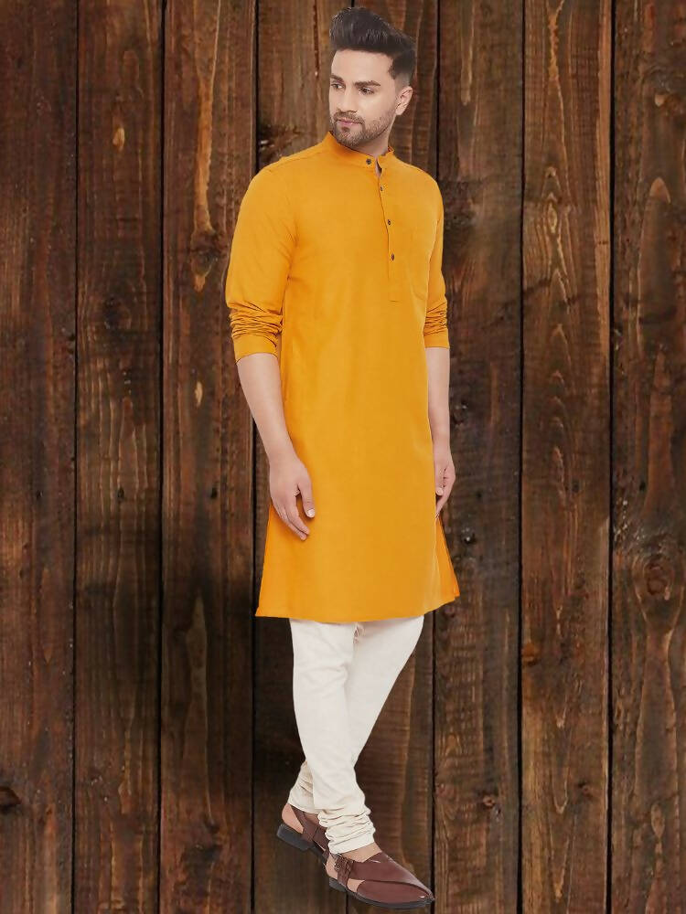 Even Apparels Pure Cotton Yellow Kurta - Yellow | Swadesiicart