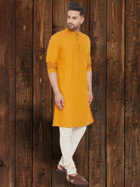 Even Apparels Pure Cotton Yellow Kurta - Yellow | Swadesiicart
