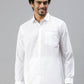 Ramraj Cotton Mens Full Sleeve Formal 100 % Cotton White Shirt | Swadesiicart