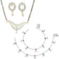 AanyaCentric Gold-Polished Mangalsutra Pendant Earring Set & Silver Plated Anklet
