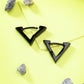 NVR Men's Black Rhodium-Plated Geometric Shape Stainless Steel Studs Earring | Swadesiicart