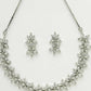 NVR Women Silver Plated Cz Stone Handcrafted Jewellery Set - Swadesiicart