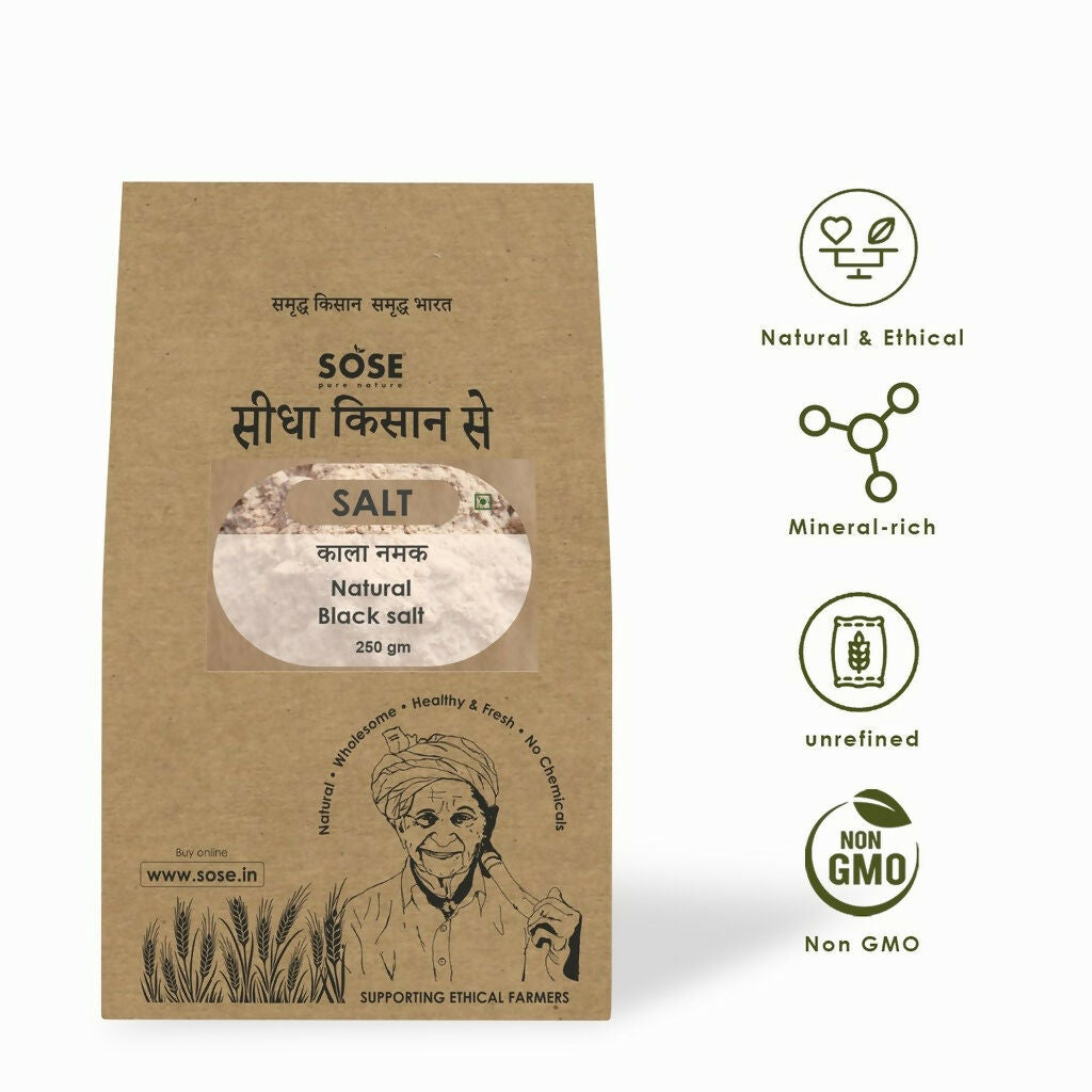 Gir Sidha Kisan Se Natural Kala Namak (Black Salt) Powder | Swadesiicart