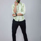 Miravan Men's Premium Green and White Slim Fit Tie Dye Cotton Shirt | Swadesiicart