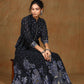 Juniper Women Black Georgette Printed Flared Lehenga Choli Sets | Swadesiicart