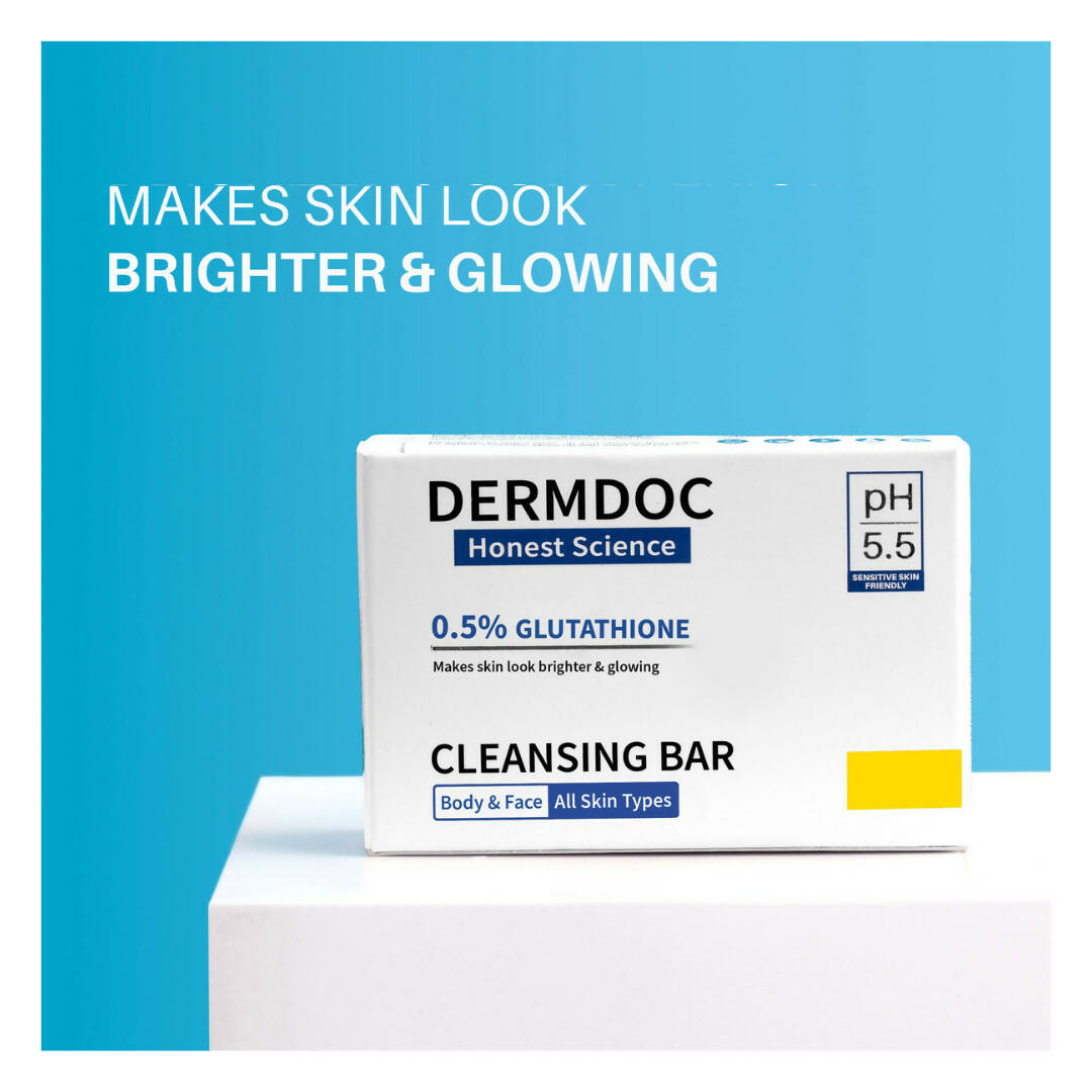 Dermdoc 0.5% Glutathione Cleansing Bar for Brighter & Glowing, All skin Types - Swadesiicart