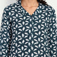 Alvano Beautiful Floral Print Co-ord set for Women's and Girls Rayon(Blue) - Swadesiicart