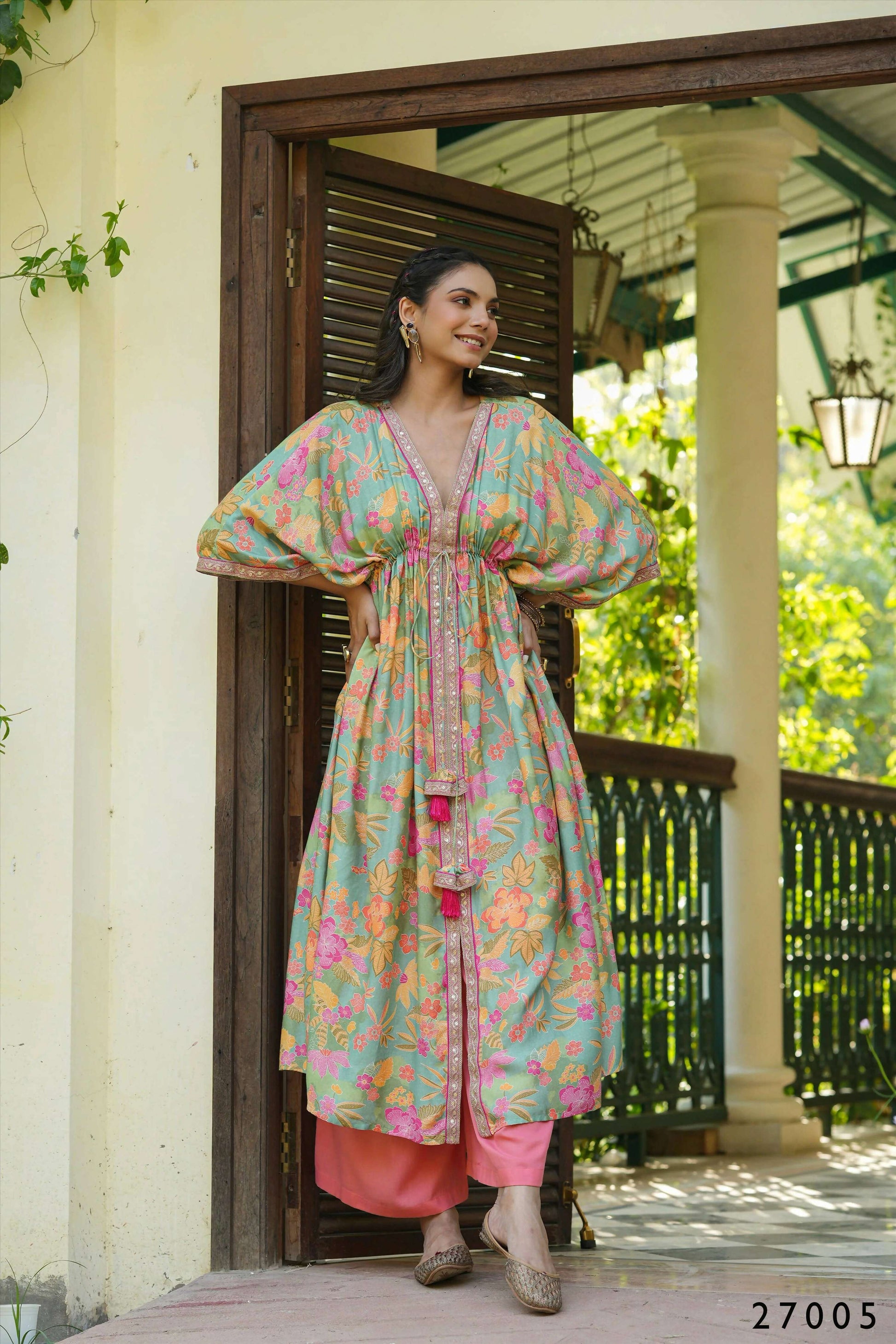 Women's Casual Fashionable Multi Mull Cotton co-ord set - Anya - Swadesiicart