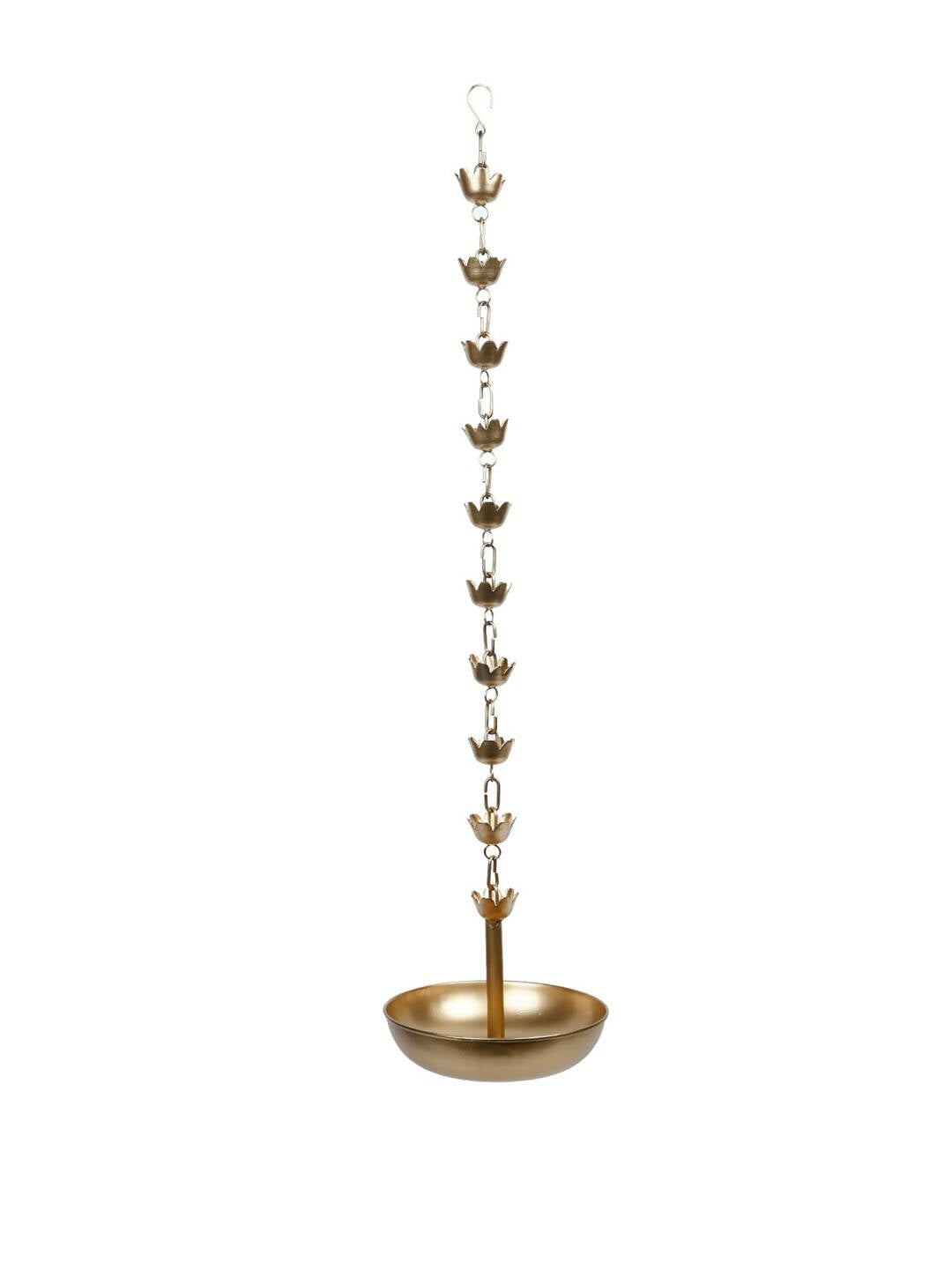 CraftVatika Gold-Toned Hanging Urli Bowl Showpiece | Swadesiicart