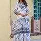 Juniper Women's Black Georgette Floral Embroderied Maxi Dress | Swadesiicart