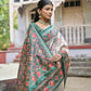 Vishnu Weaves Women's Green Soft Tussar Silk Small Zari Woven Border Saree with Blouse - Swadesiicart
