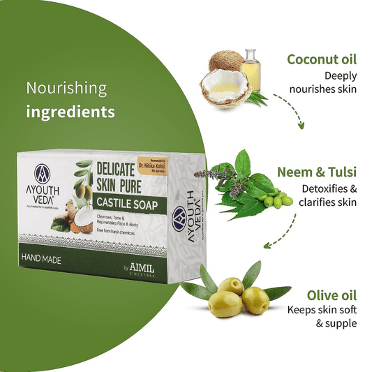 Ayouthveda Delicate Skin Pure Castile Soap - Swadesiicart