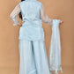 Morchari Women And Hand Embroidery Palazzo Set-Sky Blue - Swadesiicart
