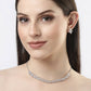 NVR Women Silver-Plated American Diamond Jewellery Set Necklace & Earrings | Swadesiicart