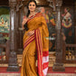 Very Much Indian Handloom Cotton Viscose Ilkal Saree Bright Beige Yellow | Swadesiicart
