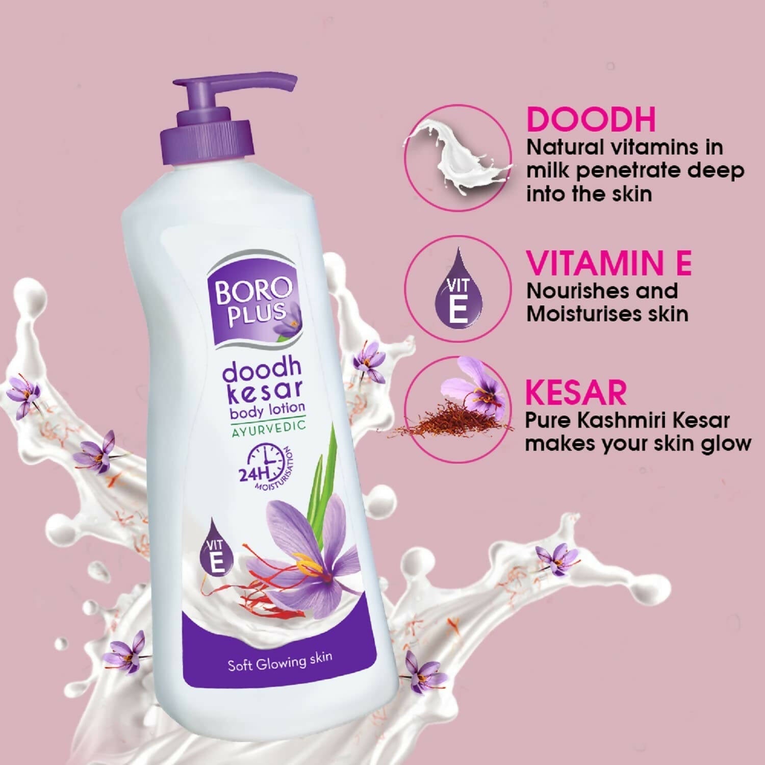 BoroPlus Dhoodh Keshar Body Lotion - Limited Time Offer - Swadesiicart