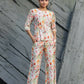 Women's Partywear Designer White & Multi Muslin co-ord set - Stylishta - Swadesiicart