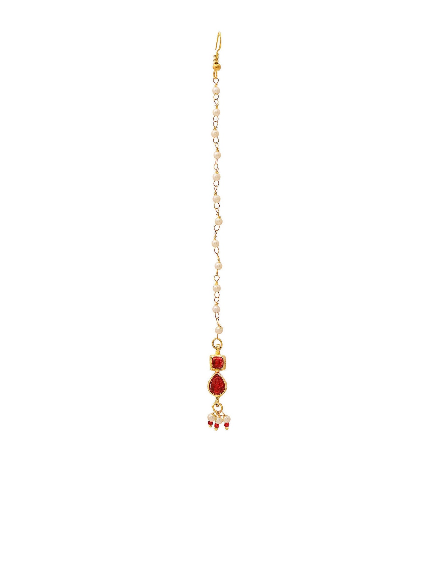 Ruby Raang Red Kundan Maang Tikka | Swadesiicart