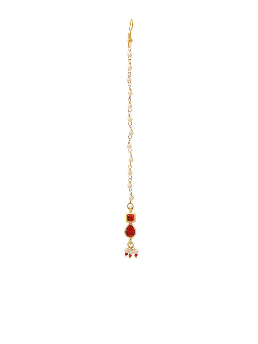 Ruby Raang Red Kundan Maang Tikka | Swadesiicart