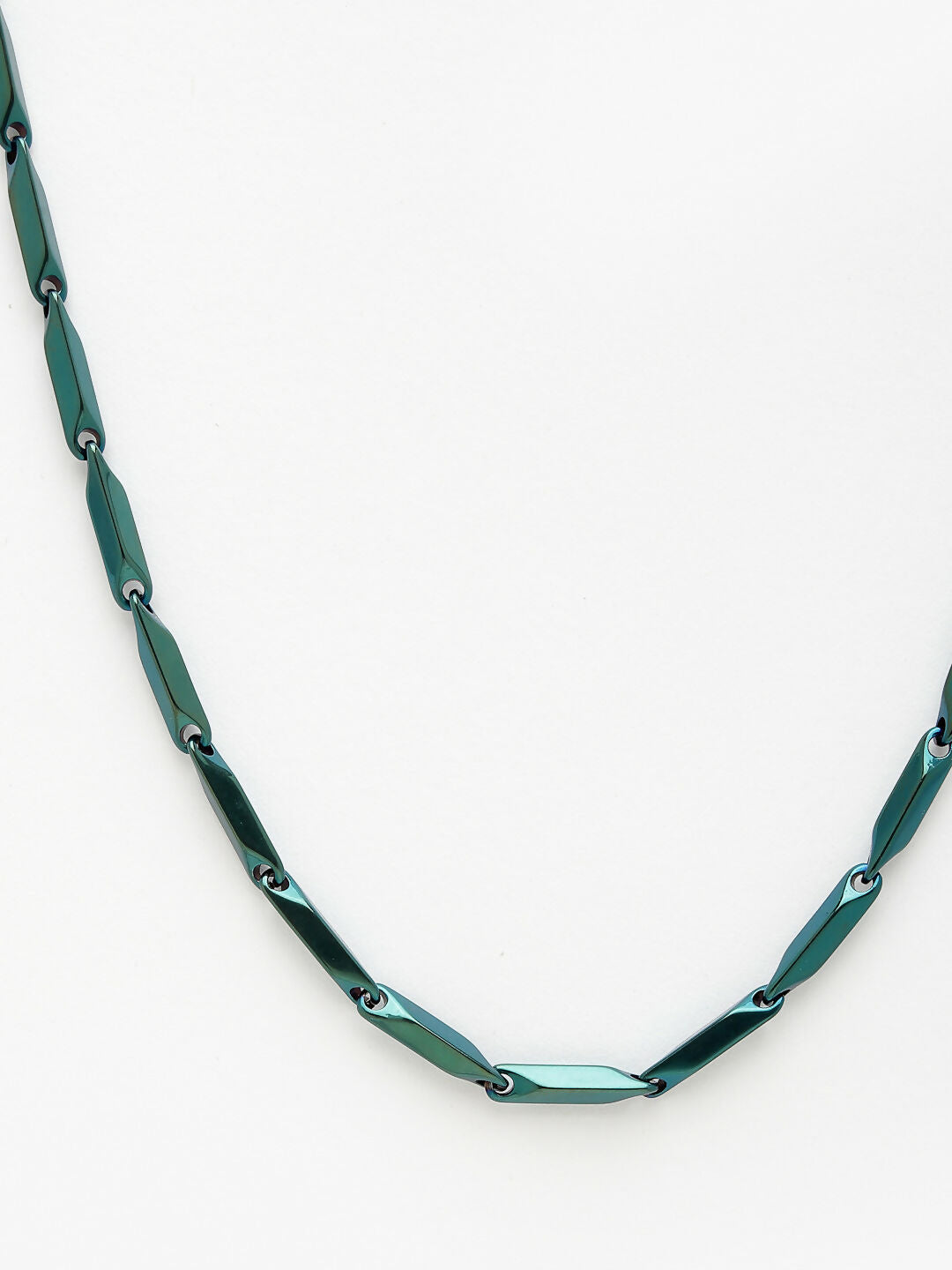 NVR Men's Green Rhodium-Plated Stainless Steel Chain - Swadesiicart