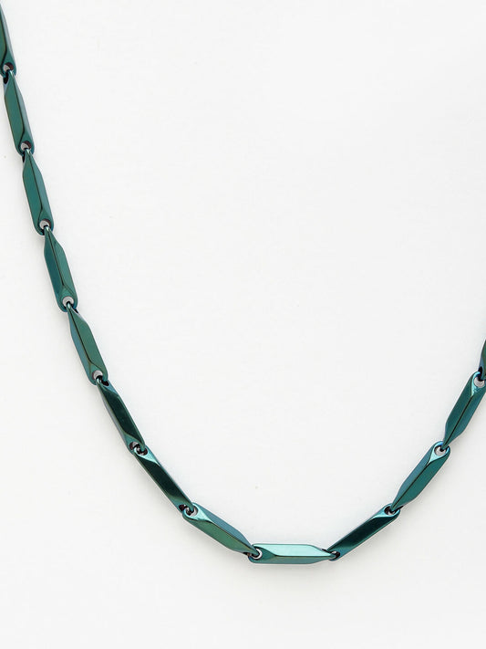 NVR Men's Green Rhodium-Plated Stainless Steel Chain - Swadesiicart