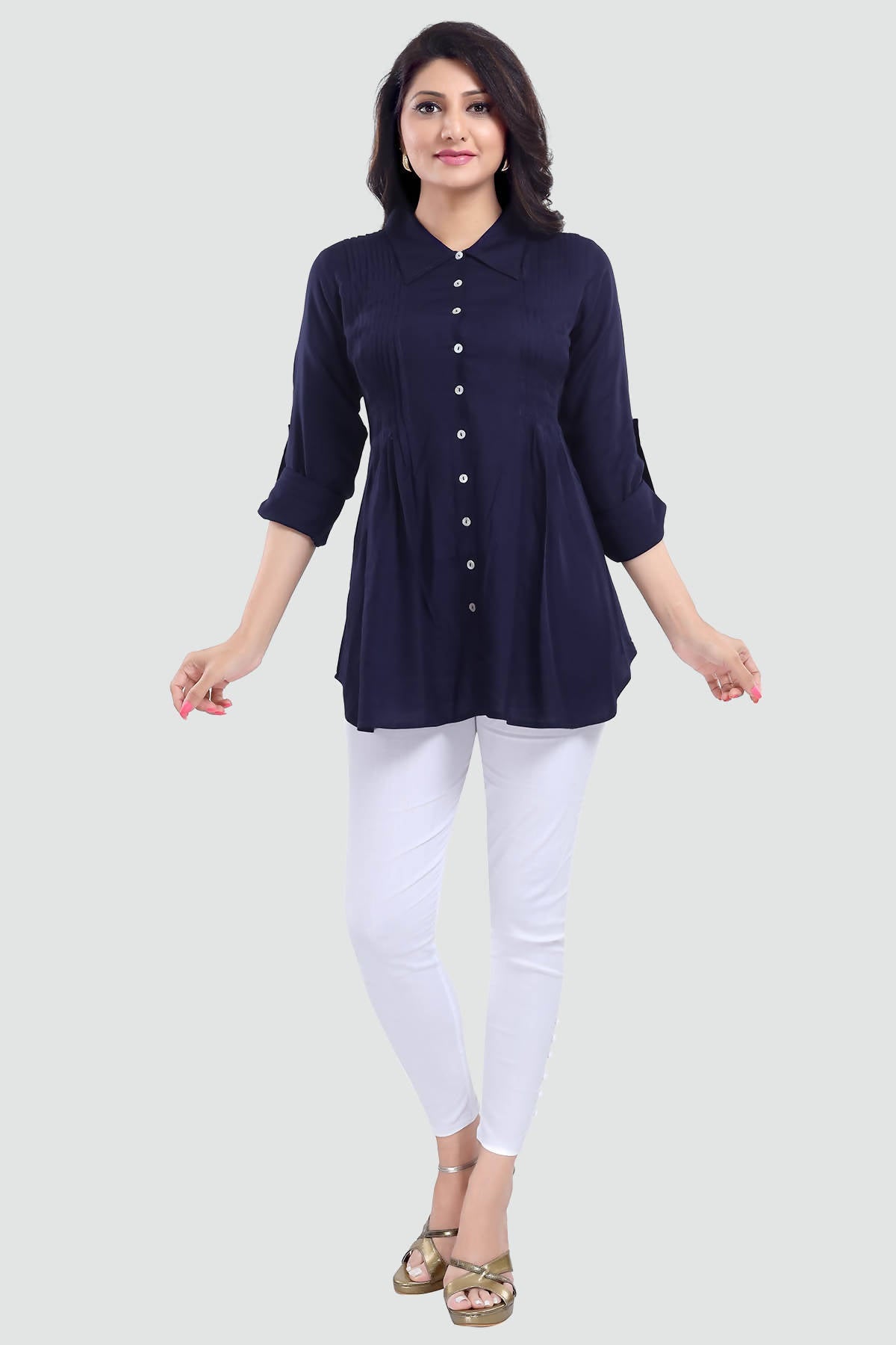 Snehal Creations Navy Blue Rayon Classy Tunic For Ultimate Look | Swadesiicart