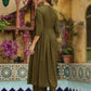 Janasya Olive Rayon Embroidered Kurta & Bottom | Swadesiicart