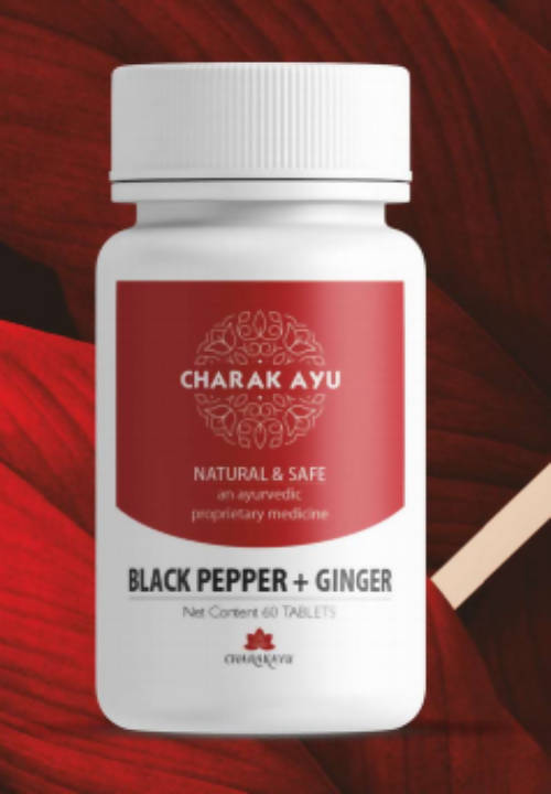 Charakayu Black Pepper + Ginger Tablets | Swadesiicart
