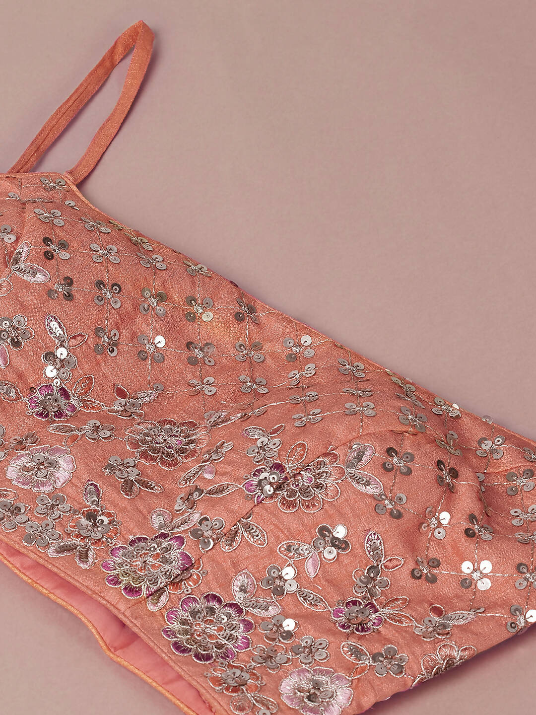 House of Panchhi Peach Organza Floral Printed Lehenga choli & Dupatta | Swadesiicart