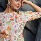 Women's Partywear Designer White & Multi Muslin co-ord set - Stylishta - Swadesiicart